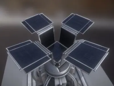 Rigged Solar Power Tower  - Free Download Free low-poly 3D model