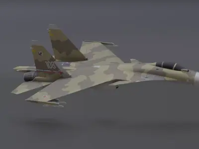 Sukhoi - 37 Terminator Low-poly 3D model