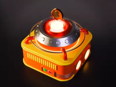 Gold coins  machine Free 3D model