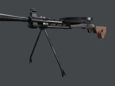 DP-28 machine gun Low-poly 3D model