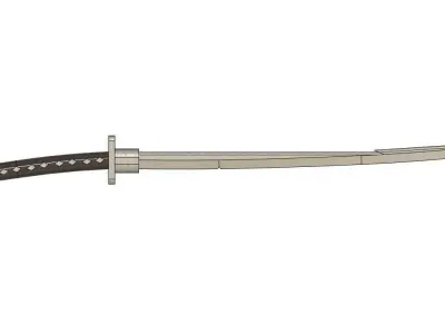 Iron Curved Sword 3D print model