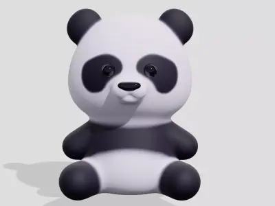 Cute little panda sitting  3D model