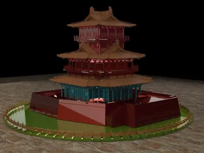 Chinese ancient house 3D model 13