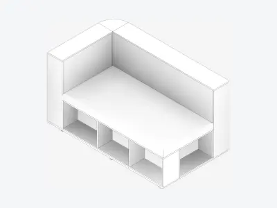 Seat - Library - Integral - Readers Cubby Unit Low-poly 3D model