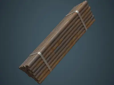 Industrial Pipes 3B Low-poly 3D model