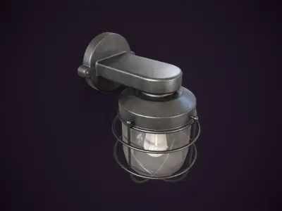 Industrial Wall Lamp Low-poly 3D model