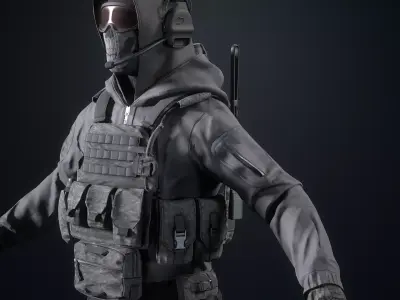 Assault Soldier Low-poly 3D model