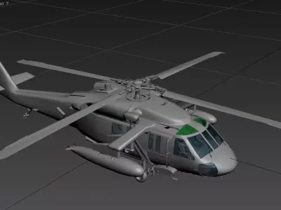 a 3D model of a helicopter 3D model