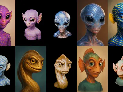 Head Fish bundle 2 pack 100 glb 3D model