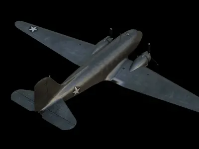 Douglas C-47 Skytrain Low-poly 3D model