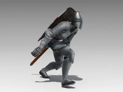 Crusader Animated Low-poly 3D model