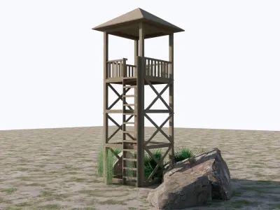TOWER-2-SAILOR LADDER Low-poly 3D model