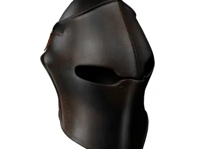 Helmet Dark Visored Medieval 3D model