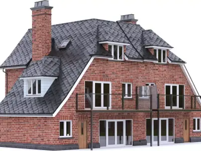 English Brick House 13 Low-poly 3D model