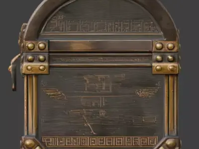 Ancient Egyptian Treasure Chest Low-poly 3D model