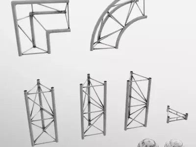 trussing system 3 sticks collection 3D model