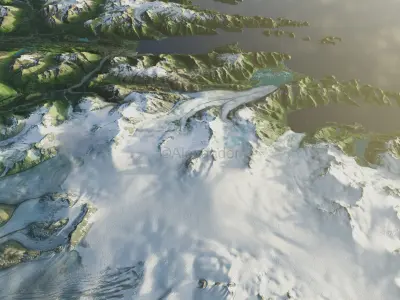 Kenai Fjords Alaskan glacier national park 3D model