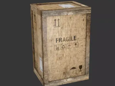 wooden crate PBR 4K Low-poly 3D model 3