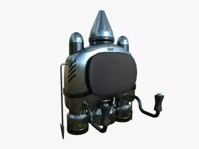 Jetpack D06 Chrome - SciFi Character Design Low-poly 3D model