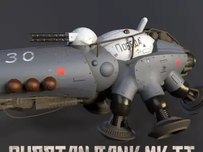 RUSSIAN HOVERCRAFT TANK MK II Low-poly 3D model