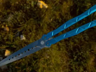Butterfly knife Low-poly 3D model 5