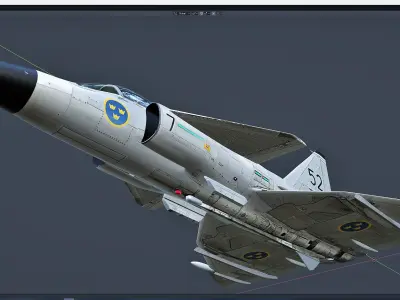 SAAB VIGGEN aircraft Free 3D model