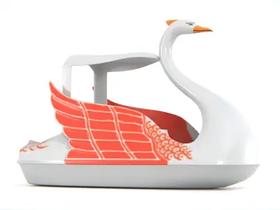 Swan Pedal Boat Low-poly 3D model