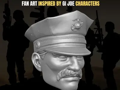 Leatherneck fan art head 3D printable File For Action Figures 3D print model