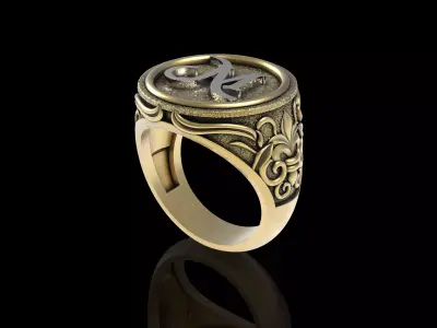 Letter Design Ring 3D print model