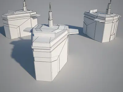 Industrial Building 08 Low-poly 3D model