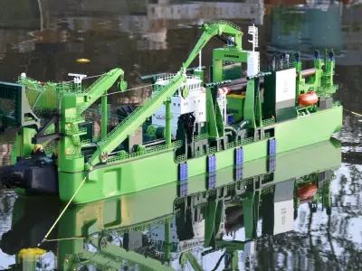 D Artagnan Dredger excavator Ship cutting suction dredger 3D print model