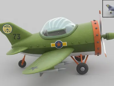 Cartoon airplane 2 3D model