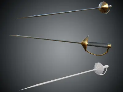 MU Online Lowpoly Swords pack 1 Low-poly 3D model
