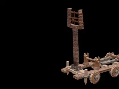Animated Toy Catapult 3D model