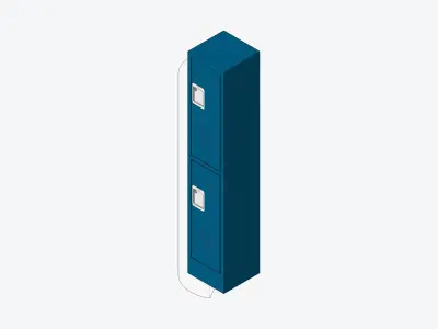 Locker - Metal - Locka - Sports - Double Tier Low-poly 3D model