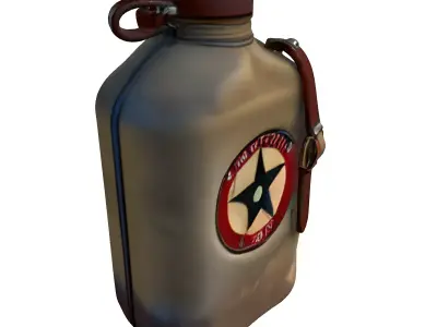 Vintage Military Canvas Canteen Low-poly 3D model