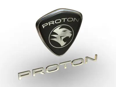 proton logo 3D model by 3dlogoman