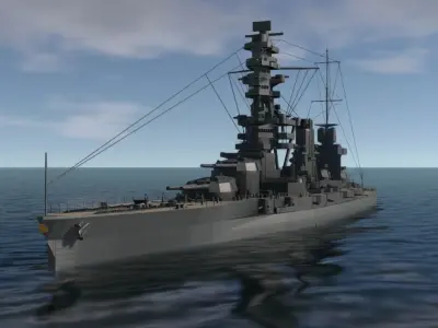 JAPANESE BATTLESHIP FUSO 3D MODEL 3D model