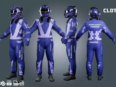 formula 1 f1 - clothyfic outfit Low-poly 3D model
