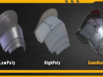 25 Shoulder Base mesh Low-poly 3D model