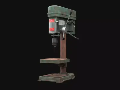 Old Rusty Drill Press  Low-poly 3D model