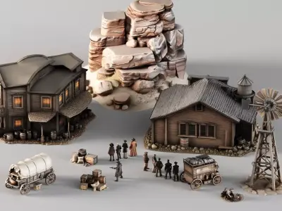 S00019 Wild West Town Pack 3D model