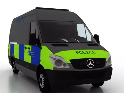 Mercedes Benz Sprinter L2H2 2009 England Police Prison EU 3D model