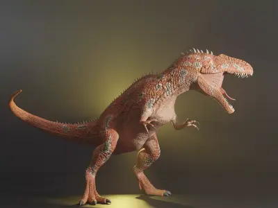Stylized Acrocanthosaurus - Basic Rigged Low-poly 3D model