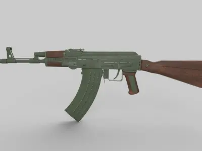 AK 47 Low-poly 3D model 7