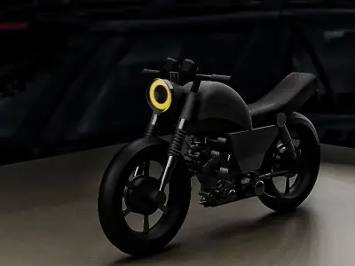 Cafe Racer Bike 3d model - for blender  Free 3D model