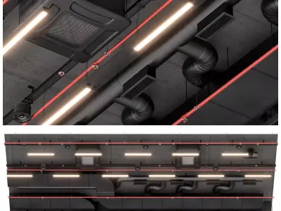 Industrial ceiling 3D model buy