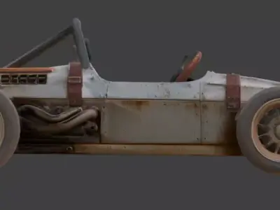 Post-Apocalyptic Sheriff Formula Racer  Low-poly 3D model
