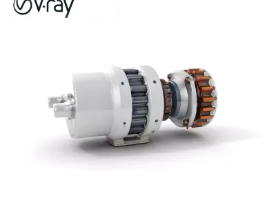 Detailed Electric Motor Model Pack for Gaming and Simulation Low-poly 3D model