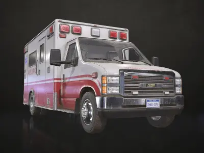 Ambulance Type 3 - V1 Low-poly 3D model